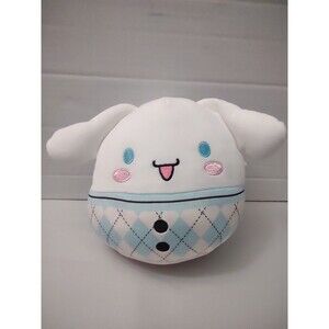 Squishmallows 7" Hello Kitty And Friends Cinnamoroll In Blue Plaid EUC